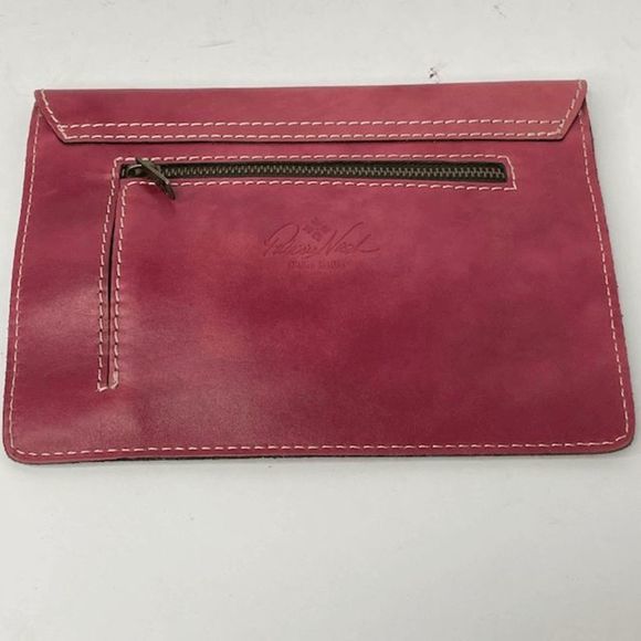 Patricia Nash Red Leather Envelope‎ Clutch - Picture 3 of 4
